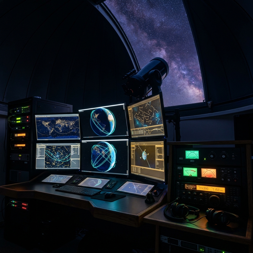 Sovereign Ground Station — Alfred Linux command center with planetary visualization and satellite tracking